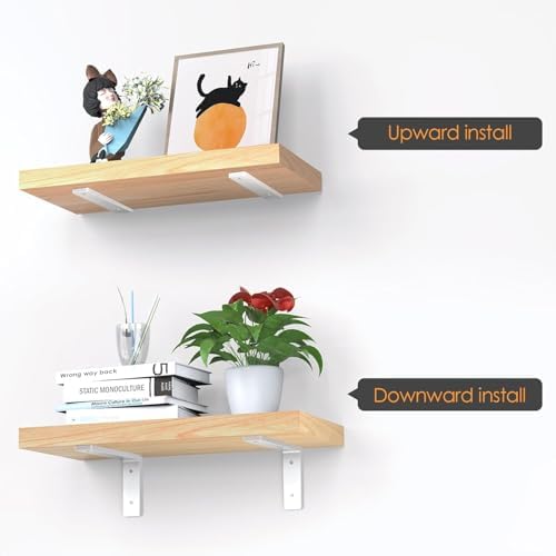 white floating shelf bracket 12 inch, 6 pack, close-up detail