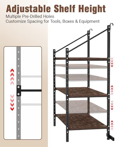 shipping container shelving brackets, d-ring mount, 3-tier, 4-pack, close-up detail