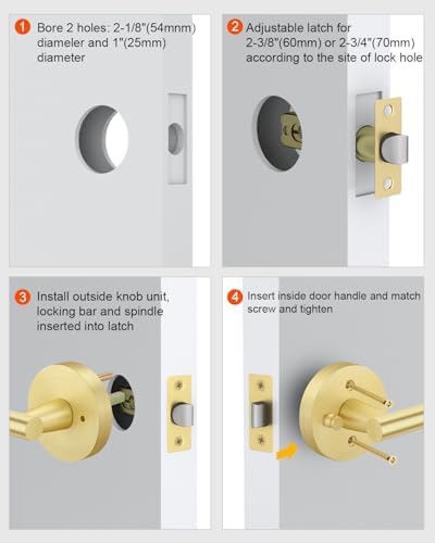 haidms 10 packs gold door handles interior, brushed on a desk or shelf