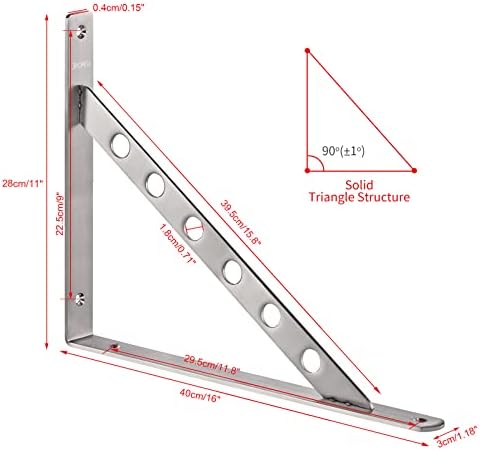 yumore 16 inch shelf bracket, heavy duty l, package contents