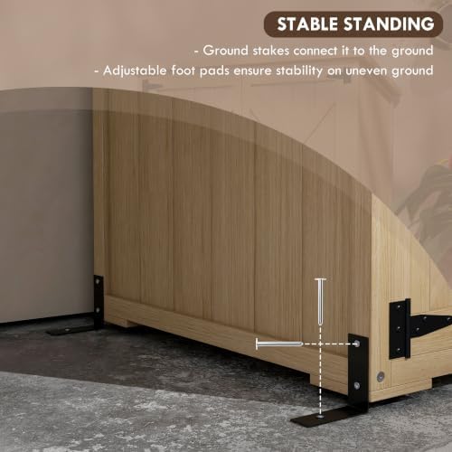 outsunny wooden garden shed with waterproof asphalt roof showing dimensions