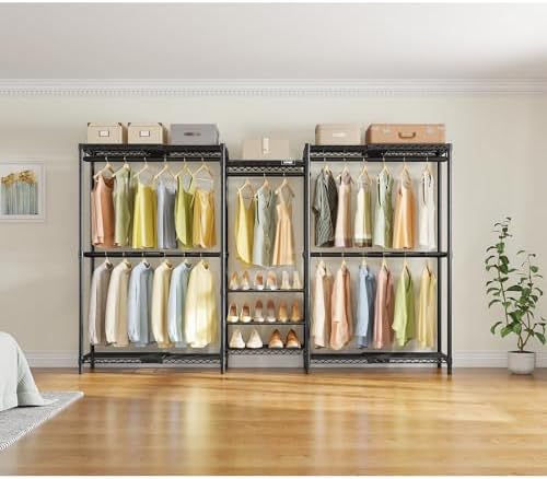 vipek x3s expandable closet system, heavy duty freestanding showing dimensions
