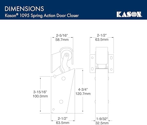 kason 1095 spring action door closer, 11095000013, package contents