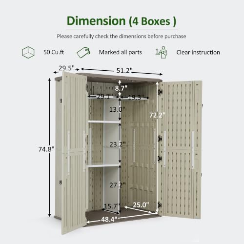 macrout 50 cu ft outdoor storage cabinet with shown in use