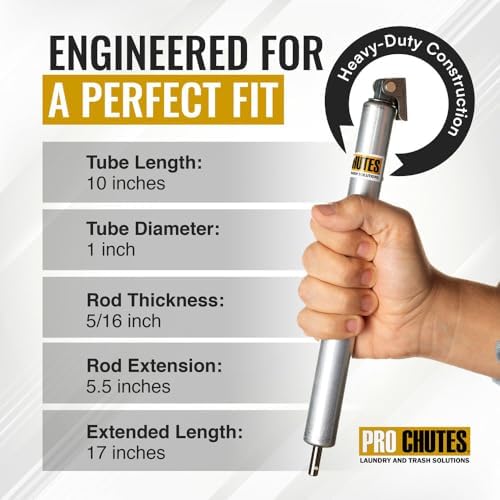 trash chute door hydraulic closer. 10 inch retracted, side view