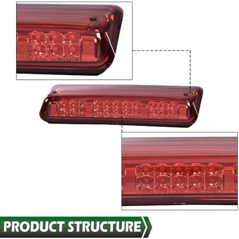 GRAND ORANGE LED 3rd Rear Third Brake Light Compatible with Ford F150 Lobo 2004-2008; Fit Explorer Sport Trac 2007-2010; Fit Lincoln Mark LT 2006-2008, Red Lens Clear Housing