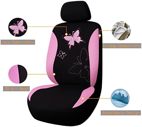 flying banner butterfly car seat covers ful set shown in use