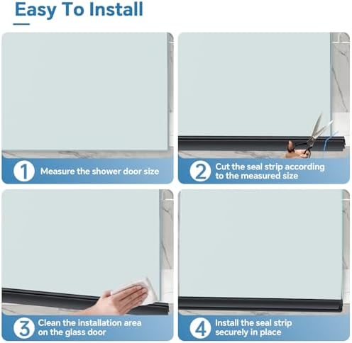 shower door bottom seal strip, 2pcs seal strip showing dimensions