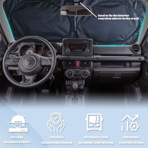Blue Butterfly Car Windshield Sunshade Folding Retro Flowers Leaves Heatshield Front Window Car Sun Shade Windshield Block UV Rays Sun Shade Visor Protector for Car Sedan Truck SUV Accessories
