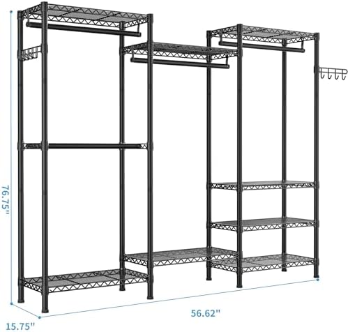 golpart heavy duty clothes rack metal wardrobe with, close-up detail