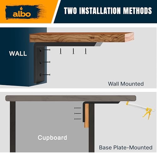 albo 10 inch countertop brackets, 2 pack heavy on a desk or shelf