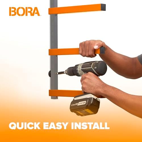 bora wood rack 4-level heavy duty lumber storage on a desk or shelf