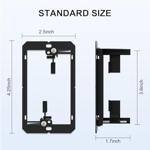 iwillink 1 gang low voltage mounting bracket, black, close-up detail