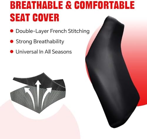 CHEDA Seat Cover Fit Honda Foreman 400-450 1997-2004, Black | Waterproof Leather, Without Console Lid