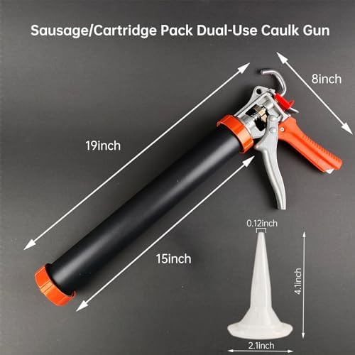 sausage caulking gun,dual‑purpose for 20oz sausage &10oz cartridge(2, package contents