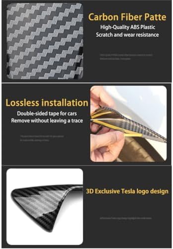 for Tesla Model 3/Y HW3.0 Turn Signal Side Camera Protection Cover Decoration Accessories fit for 2017-2023 Tesla Model 3 and 2020-2023.6 Tesla Model Y (Glossy Carbon Fiber Pattern)