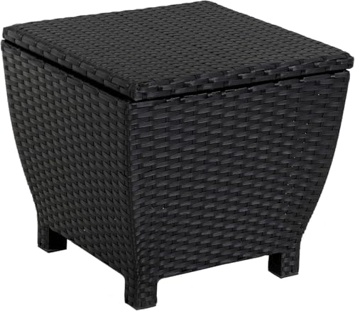 sundale black wicker storage box, 13 gallon outdoor on a desk or shelf