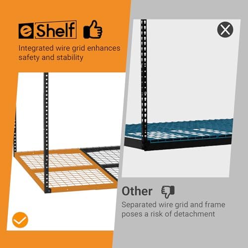 4x6ft overhead ceiling garage storage rack, 450lbs capacity, side view