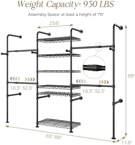 closet organizers wall mounted closet system, 3-row heavy shown in use