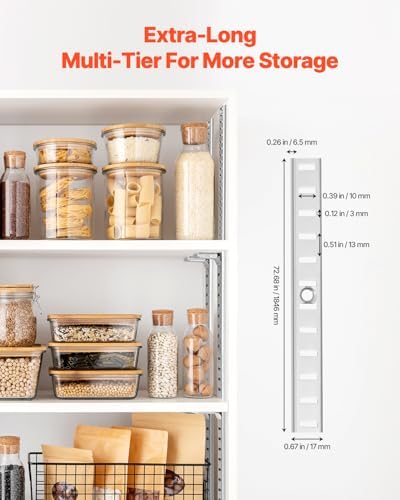 vevor shelf pilaster, 72.7-inch 20 pack, adjustable shelf shown in use
