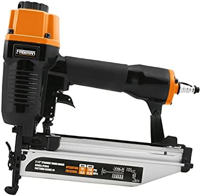 freeman pneumatic finish nailers and stapler kit (4-piece) shown in use
