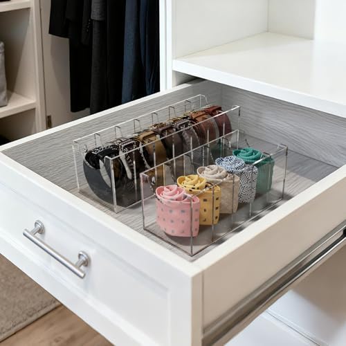 femeli acrylic belt organizers holders for closet 7 showing dimensions
