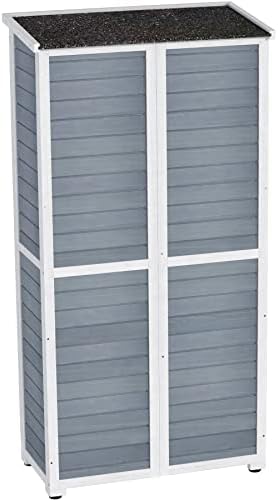 gdlf outdoor storage cabinet, wood & metal garden, view 9