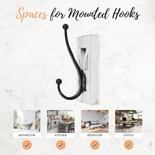 autumn alley farmhouse bathroom decor white hooks, towel, view 9