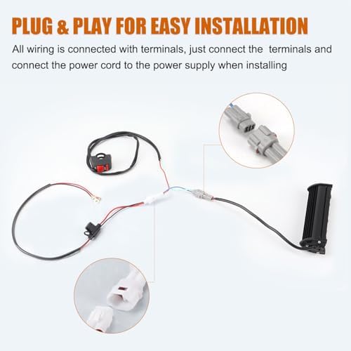 motorcycle led light bar & on-off switch headlight, package contents