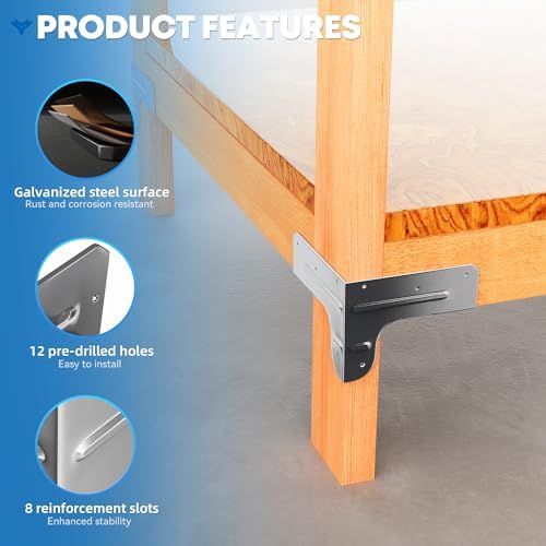 workbench and shelving hardware kit - galvanized steel, close-up detail