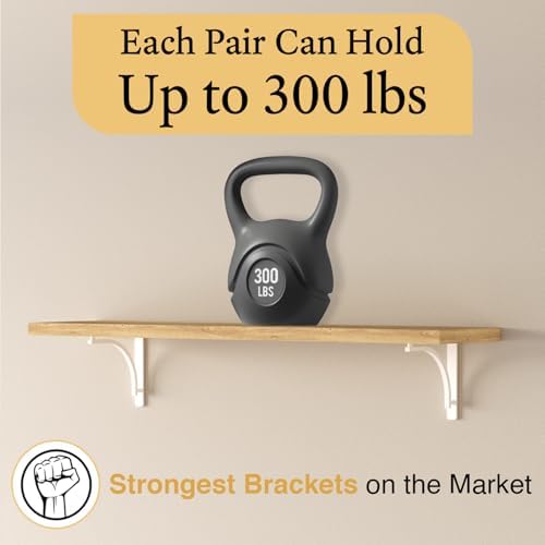 classic white heavy duty shelf brackets 12 inch, package contents