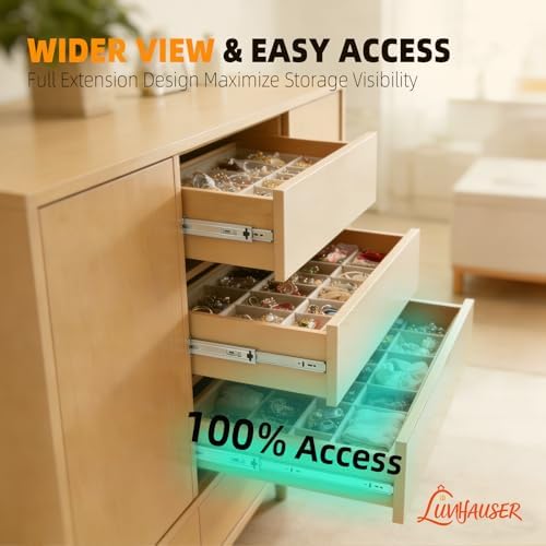 10 pair side-mount 3-section full extension drawer slides,16 on a desk or shelf