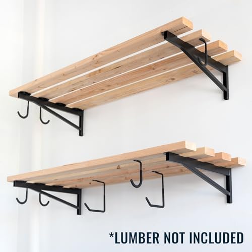 storeyourboard 24 inch heavy duty shelf brackets, set shown in use