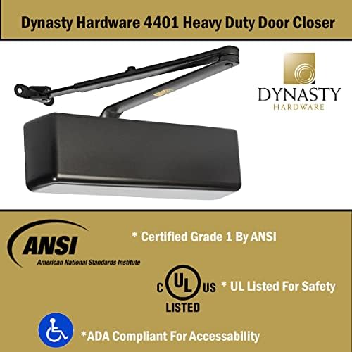 dynasty 4401 series door closer, sprayed duronotic bronze, package contents