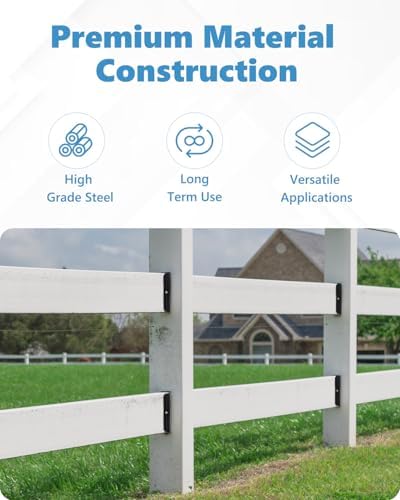 2x4 fence brackets for wood rail,18 gauge, close-up detail