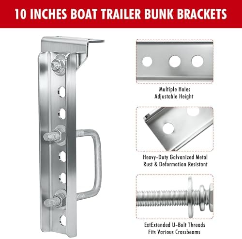 10"/12" boat trailer bunk brackets kit | swivel on a desk or shelf