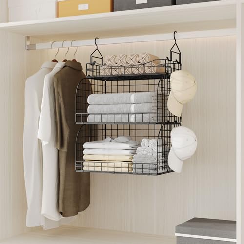 hapirm hanging closet organizer storage - 3 tier showing dimensions