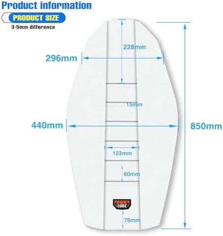 Universal Ribbed Dirt Bike Seat Cover - Gripper Soft Seat Cover for Most Dirt Pit Bike Motorcycle (All White)