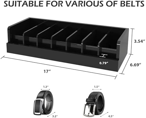 belt storage organizer box - 7 grids bamboo, package contents