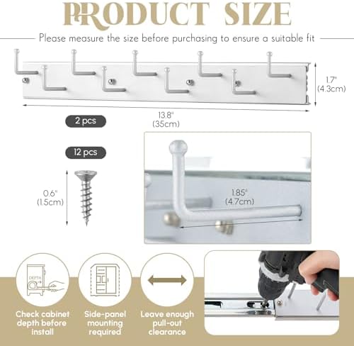 blulu 2 pcs 13.8'' sliding tie rack hangers shown in use