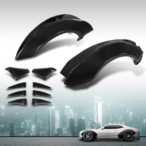 GRAND ORANGE 4pcs Fender Flares with Front Canards Compatible with Chevy Camaro ZL1 2010 2011 2012 2013 2014 2015 MB Style