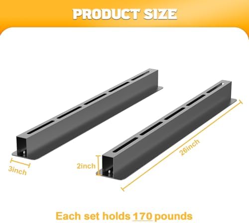 walmann ceiling tote storage rails, heavy duty garage, side view
