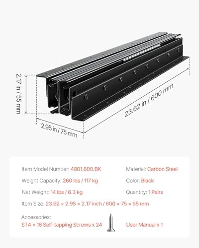 vevor undermount heavy duty drawer slides, 16 24 on a desk or shelf