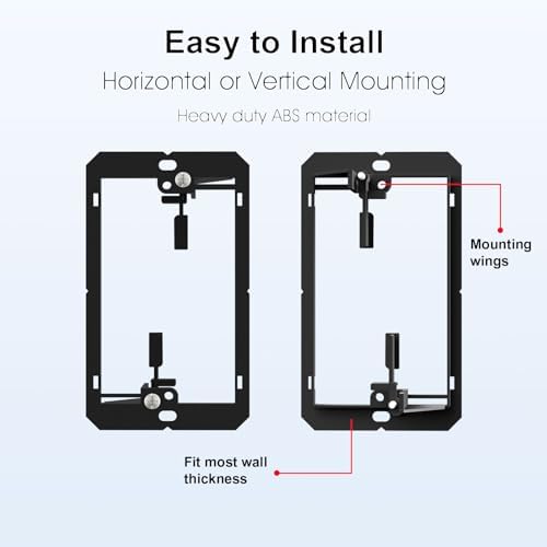 iwillink 1 gang low voltage mounting bracket, black, side view