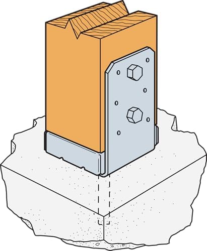 simpson strong-tie abu44z abu zmax galvanized adjustable standoff showing dimensions