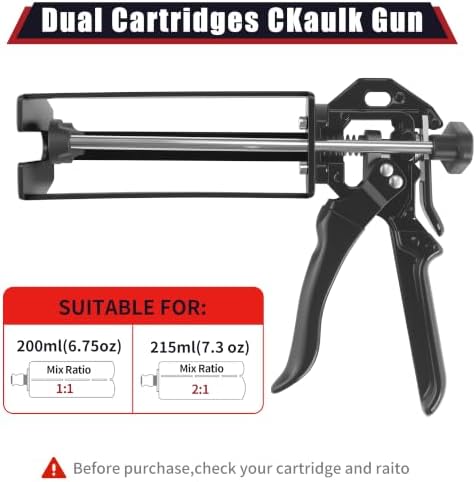 200ml 6.75 fl oz dual cartridge epoxy gun shown in use