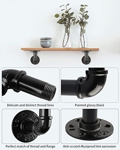 muzik 6pcs 4"×4" l pipe shelf bracket, heavy showing dimensions