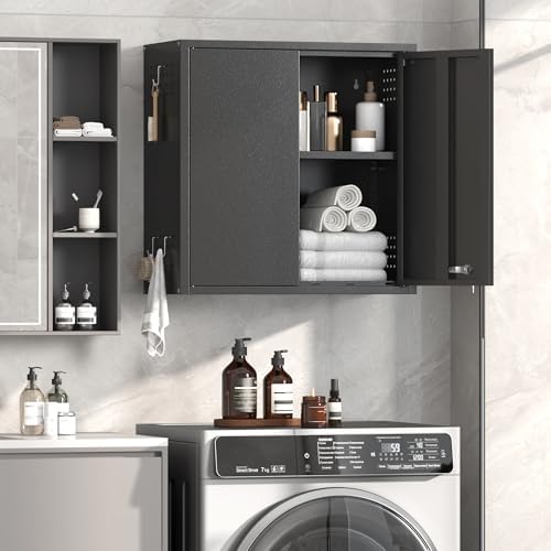coolsun 26" h garage wall cabinet with lockable, front angle view