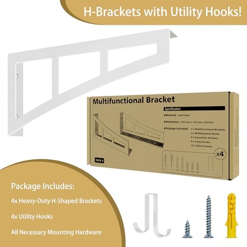 decorative shelf brackets 10 inch heavy duty floating, front angle view