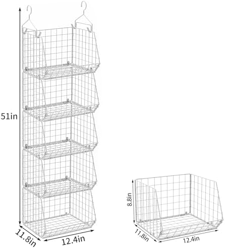 5 tier closet hanging organizer, clothes hanging shelves, close-up detail